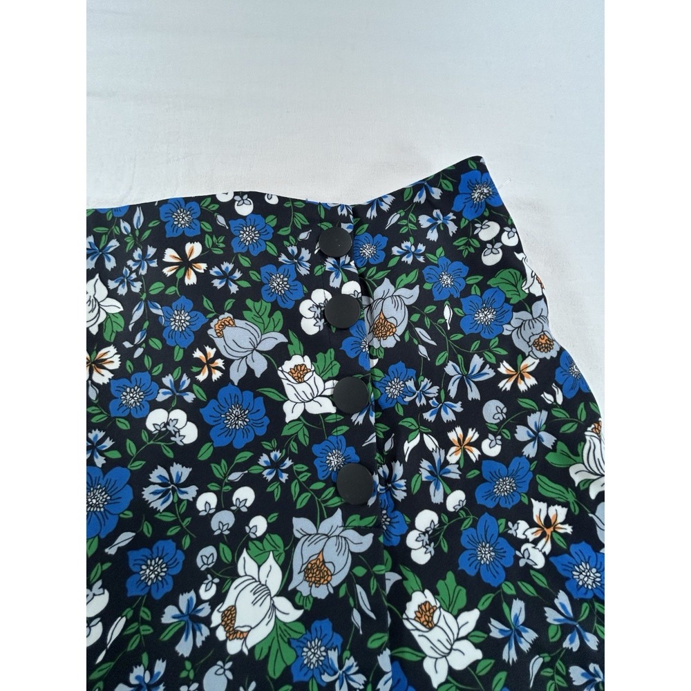 TORY BURCH SPORT Tech Twill Golf Skort L Women Blue Floral Active Tennis Pockets - Picture 2 of 9